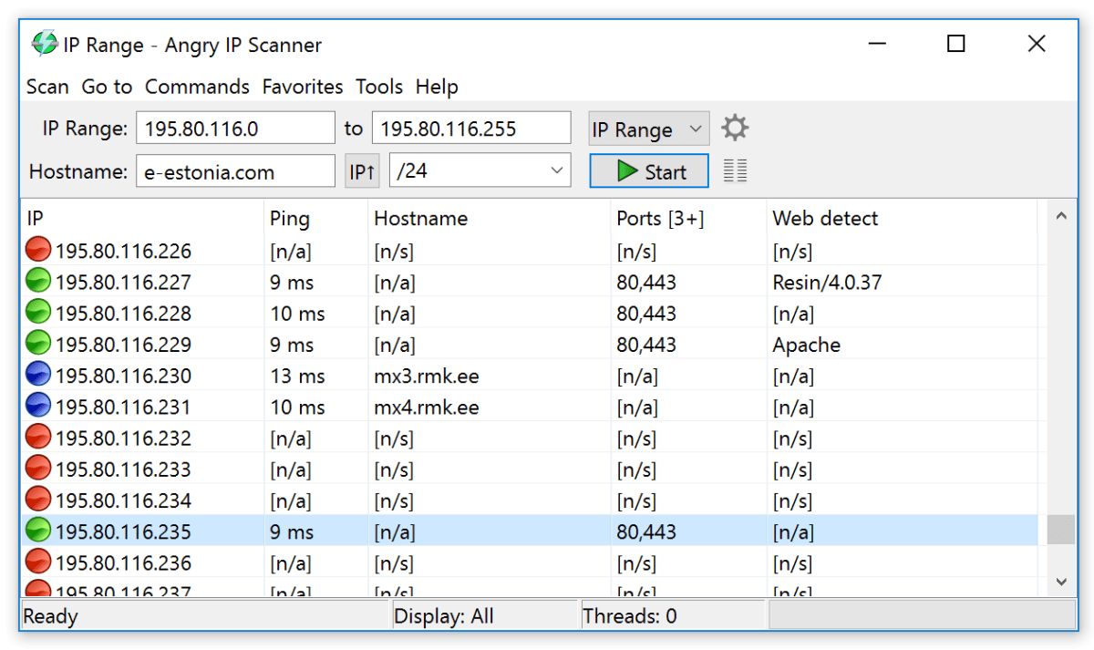 غاضب IP الماسح الضوئي