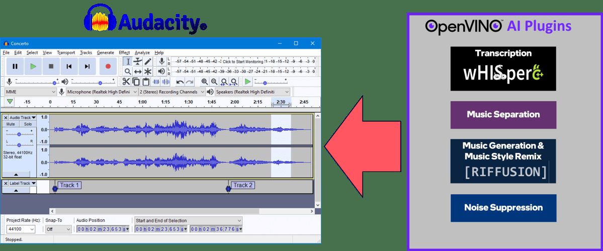 ملحقات Audacity AI