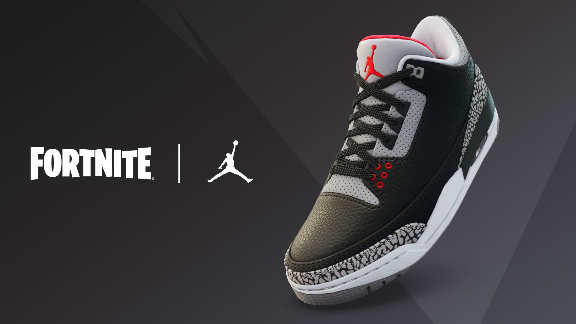 Fortnite Kicks Air Jordan 3 Black Cement Gray