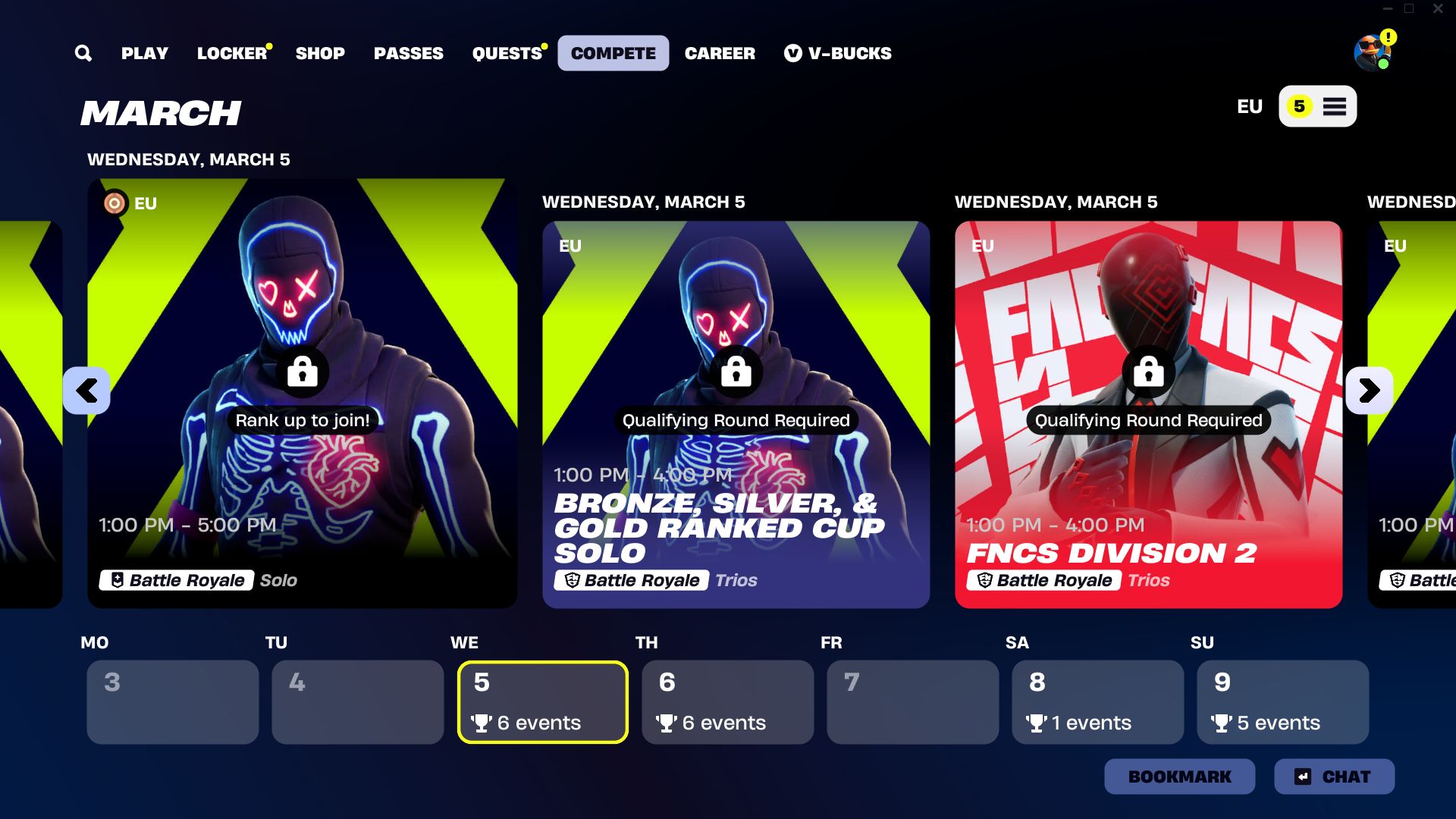 Fortnite Complete Tab Weekly View