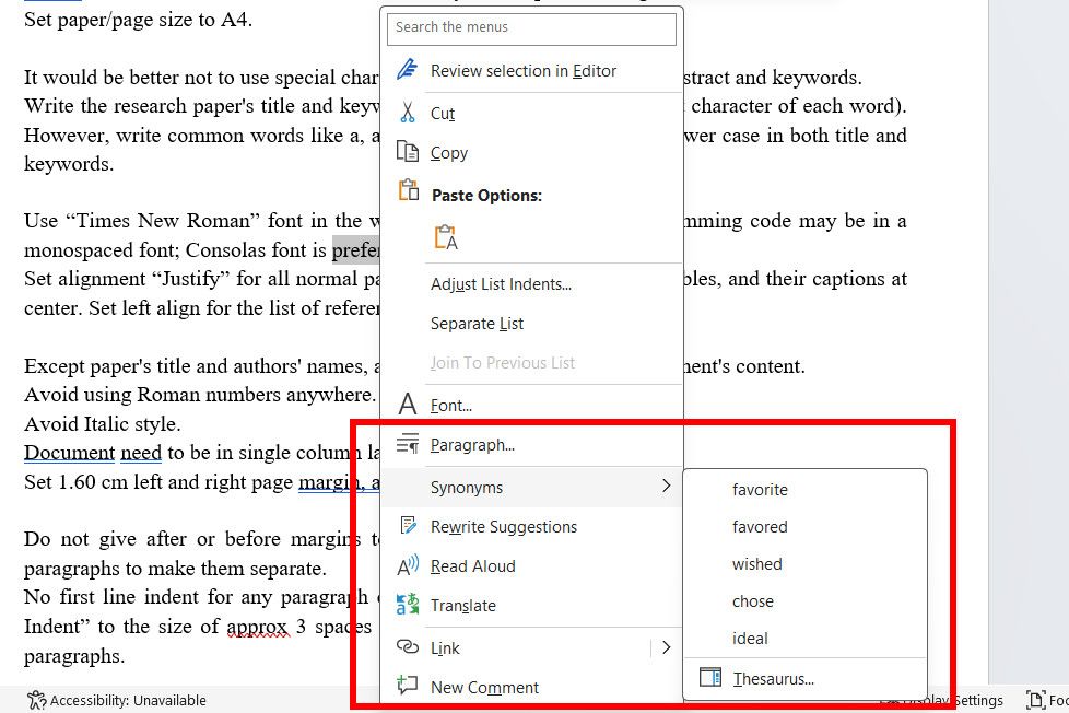 Microsoft Word ميزة سارات الشاشة