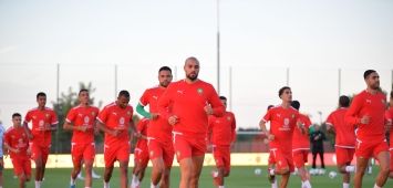 لاعبو منتخب المغرب في التدريبات