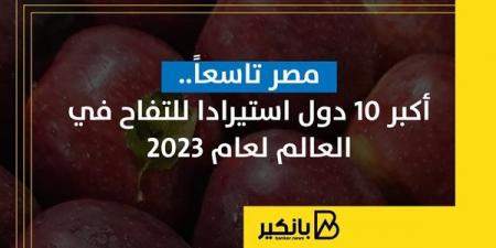 مصر
      تاسعاً..
      أكبر
      10
      دول
      استيرادا
      للتفاح
      في
      العالم
      لعام
      2023 - غاية التعليمية