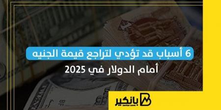 6
      أسباب
      قد
      تؤدي
      لتراجع
      قيمة
      الجنيه
      أمام
      الدولار
      في
      2025 - غاية التعليمية