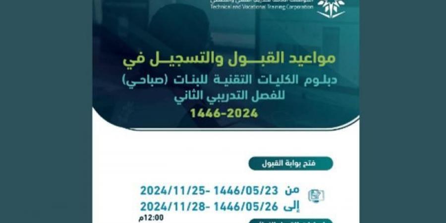 اليوم..
      فتح
      بوابة
      القبول
      للكليات
      التقنية
      والمعاهد
      بمنطقة
      القصيم - غاية التعليمية