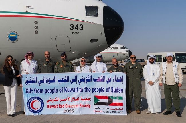 الكويت ترسل طائرة إغاثة إلى السودان تحمل 40 طناً من المواد المتنوعة في 2025