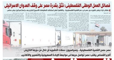 اليوم السابع.. فصائل العمل الوطني الفلسطيني تثق في دور مصر في إنهاء عدوان إسرائيل