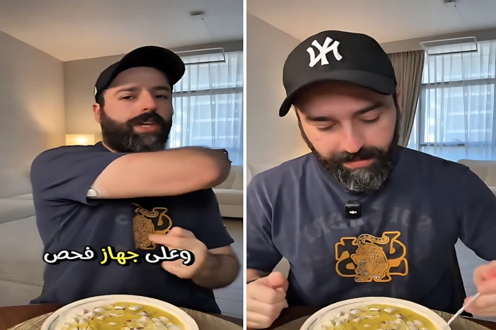 مشهد بالفيديو.. رجل يتناول الفول مع الزبادي والطحينة وزيت الزيتون ويستعرض نتيجة اختبار السكر بعد ساعتين في 2025