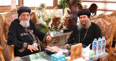 استقبال البابا تواضروس الثانى لسكرتير المجمع المقدس عقب عودته من أمريكا.. 2025