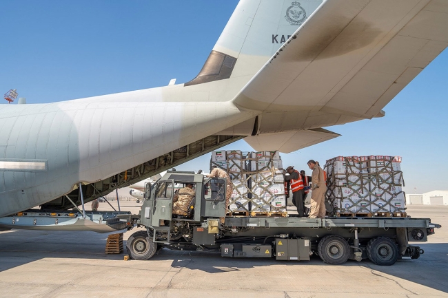 انطلاق ثامن طائرة ضمن الجسر الجوي الكويتي الثاني لإغاثة غزة عام 2025