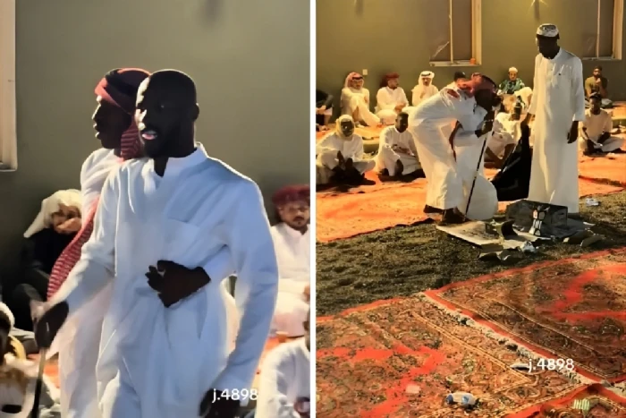 مشهد مذهل في حفل غنائي.. شاب يضع جمرة في فمه ويبهر الجميع