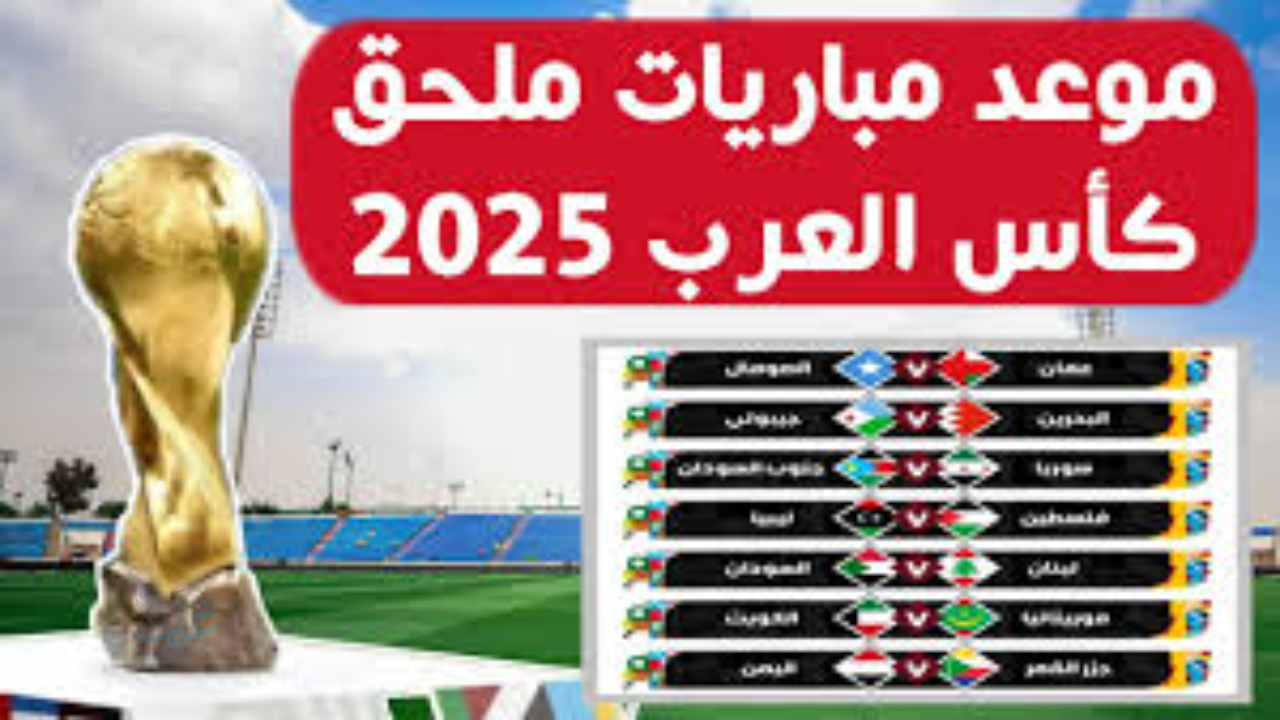جدول مواعيد مباريات ملحق كأس العرب 2025.. مواجهات نارية وحماس كروي يترقبّه الجمهور العربي