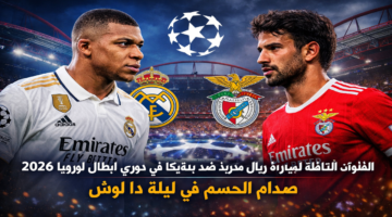 القنوات الناقلة لمباراة ريال مدريد ضد بنفيكا في دوري أبطال أوروبا 2026 صدام الحسم في ليلة دا لوش
