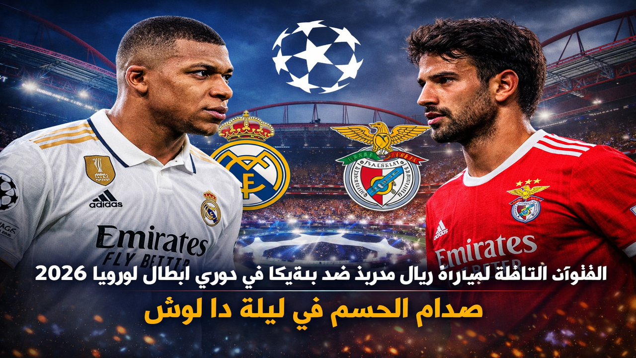 القنوات الناقلة لمباراة ريال مدريد ضد بنفيكا في دوري أبطال أوروبا 2026 صدام الحسم في ليلة دا لوش