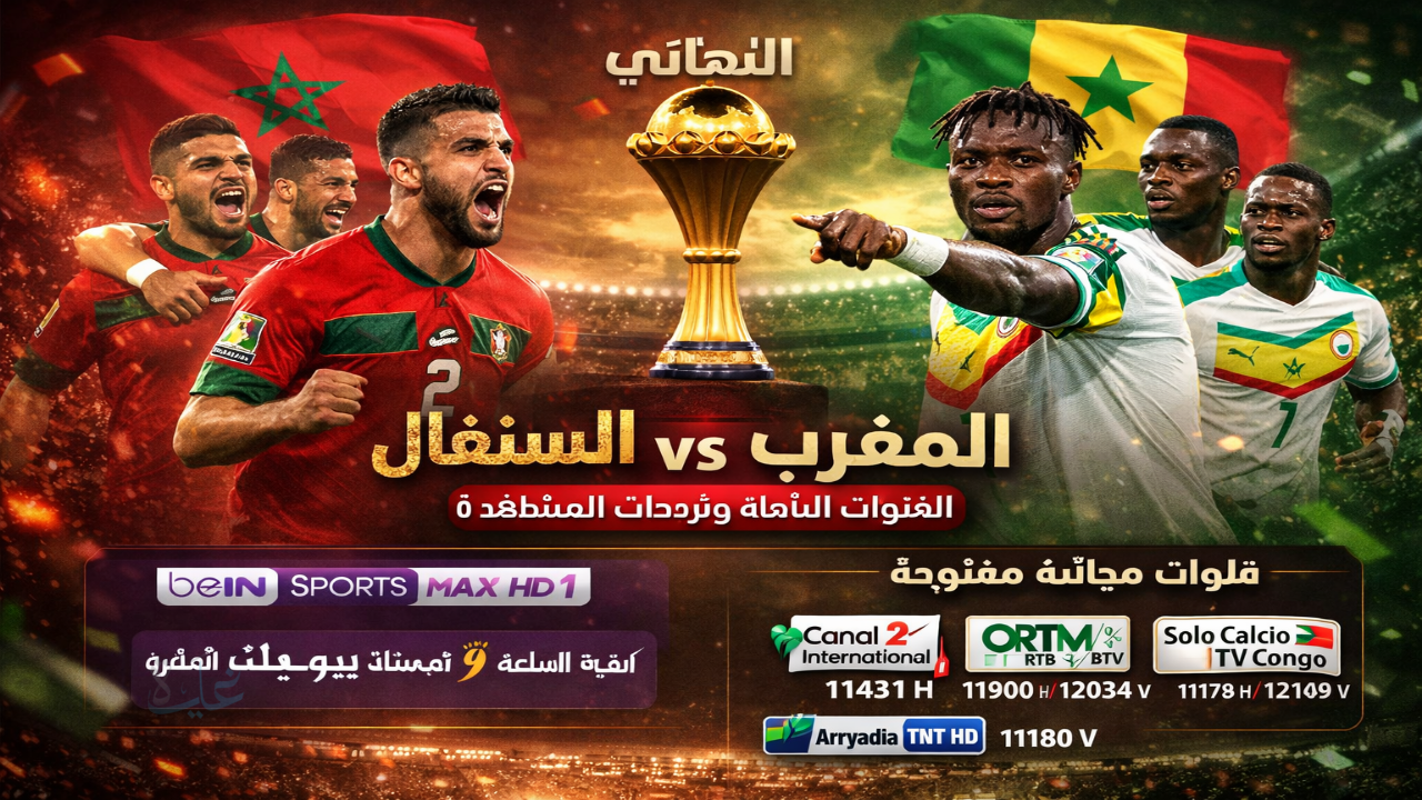 Morocco vs Senegal .. القنوات الناقلة لمباراة المغرب والسنغال اليوم 4 قنوات مجانية بالتردد