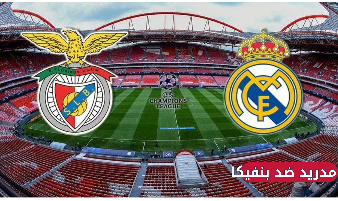 دوري الأبطال.. ريال مدريد وبنفيكا الآن القناة الناقلة مباشرة للقاء والتشكيل الرسمي