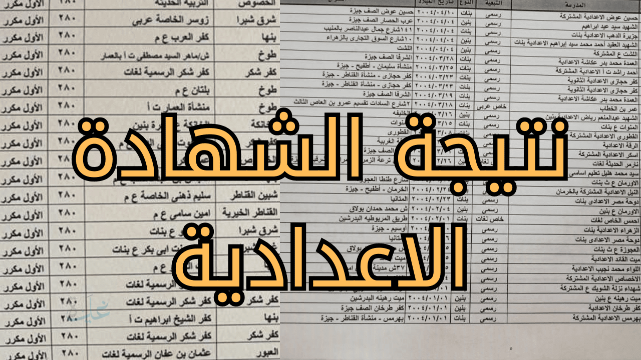 نتيجة الشهادة الإعدادية 2026 الجيزة برقم الجلوس.. نسبة النجاح 85.29% ورابط الاستعلام الرسمي