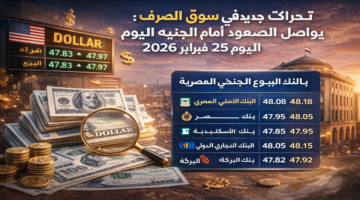 قفزة مفاجئة في سعر الدولار اليوم الأربعاء 25 فبراير 2026 بالبنوك المصرية.. تعرف على أحدث أسعار البيع والشراء