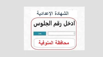 شغال.. ظهور نتيجة الشهادة الإعدادية 2026 بمحافظة المنوفية وخطوات الاستعلام