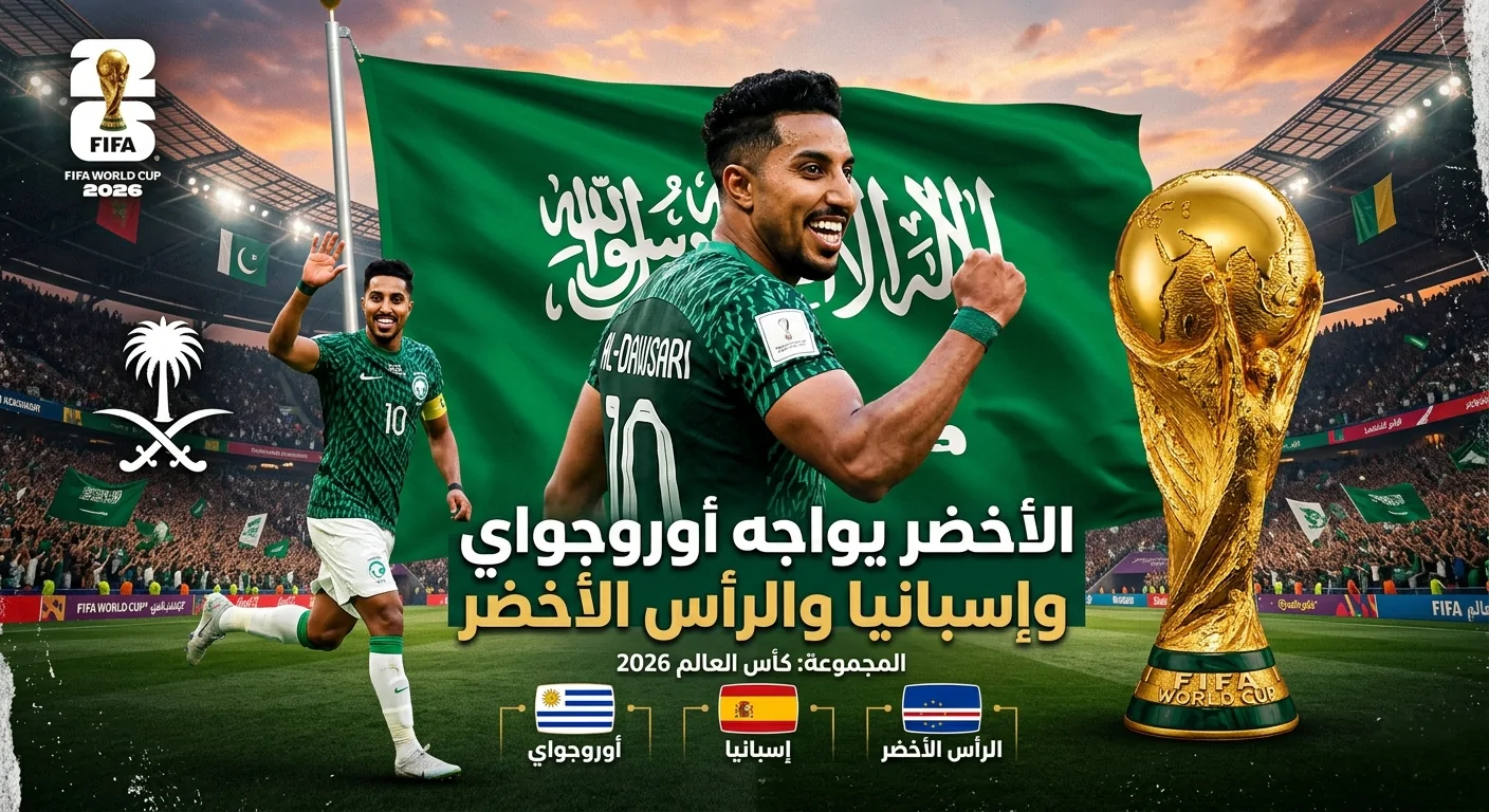 كأس العالم 2026… مواعيد مباريات المنتخب السعودي في دور المجموعات